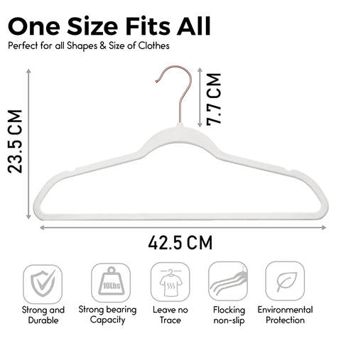 New Premium Quality Grey Velvet Hanger Ultra - Thin Non Slip (Set of 50) - Willow