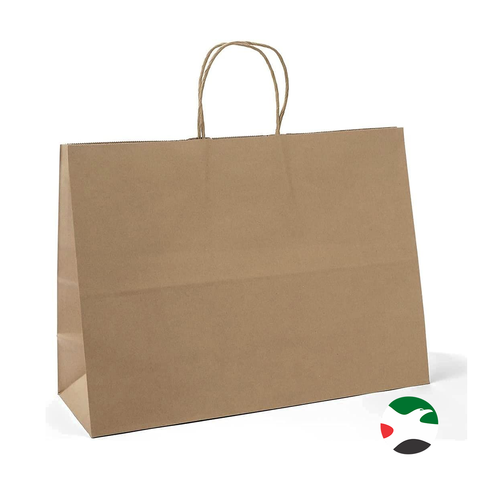 12pc Kraft Paper Bags with Twisted Paper Handle Size : 31x24x11cm - Willow