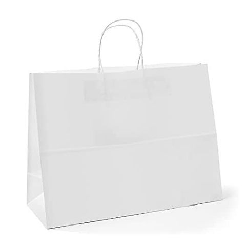 12pc Kraft Paper Bags with Twisted Paper Handle Size : 43x40x14cm White - Willow