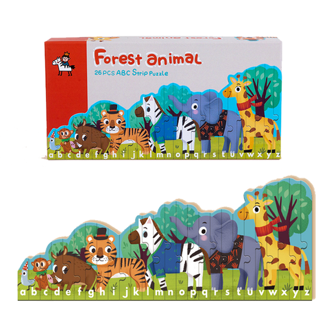 Emma Strip 3D Puzzles Toy Wooden Jigsaw Puzzle 26 Pcs (Forest Animal)