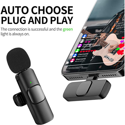 K9 Wireless Lavalier Microphone,Compatible with IPHONE