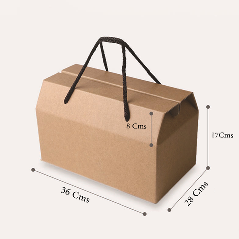 Heavy Duty Short Kraft Corrugated Boxes with Rope Handles  36x28x17Cm (10Pc Pack) - Willow