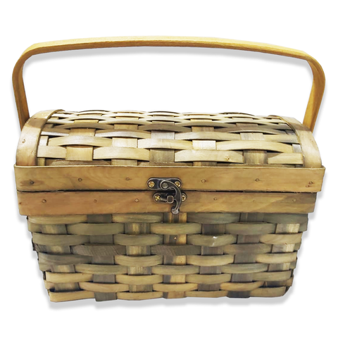 Handmade Rectangular Wicker Basket Rattan Picnic Basket With Lid - WILLOW