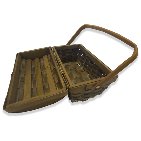 Handmade Rectangular Wicker Basket Rattan Picnic Basket With Lid - WILLOW