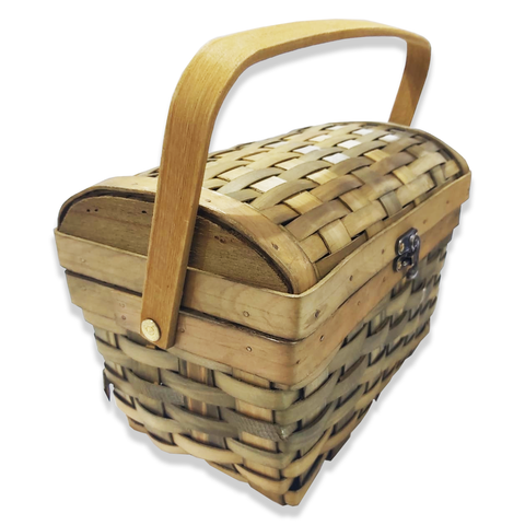 Handmade Rectangular Wicker Basket Rattan Picnic Basket With Lid - WILLOW