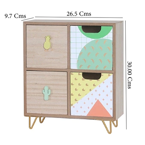 emma Wooden Drawer Storage Box Dividers Olmecs Desktop Organizer Cute Cactus Pattern Cosmetic Makeup Container Jewelry Shelf Cabinet