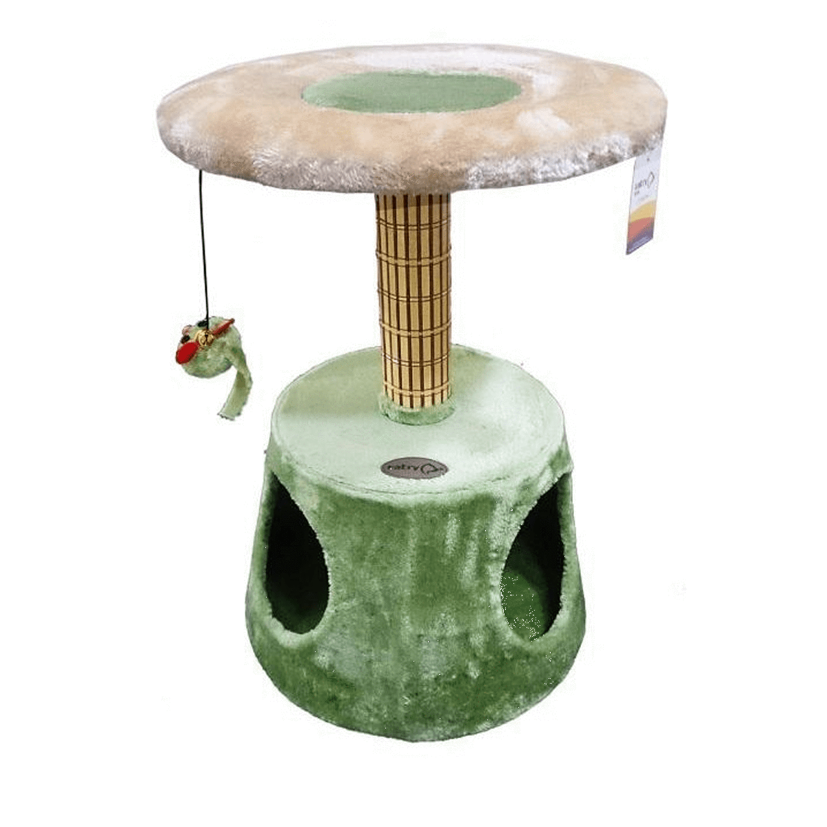 ATRY CATRY SCRATCH POST 40 x 40 x 60 CMS FOR SCRATCHING REST OR SLEEP N PLAY W HANGING TOY - SquareDubai