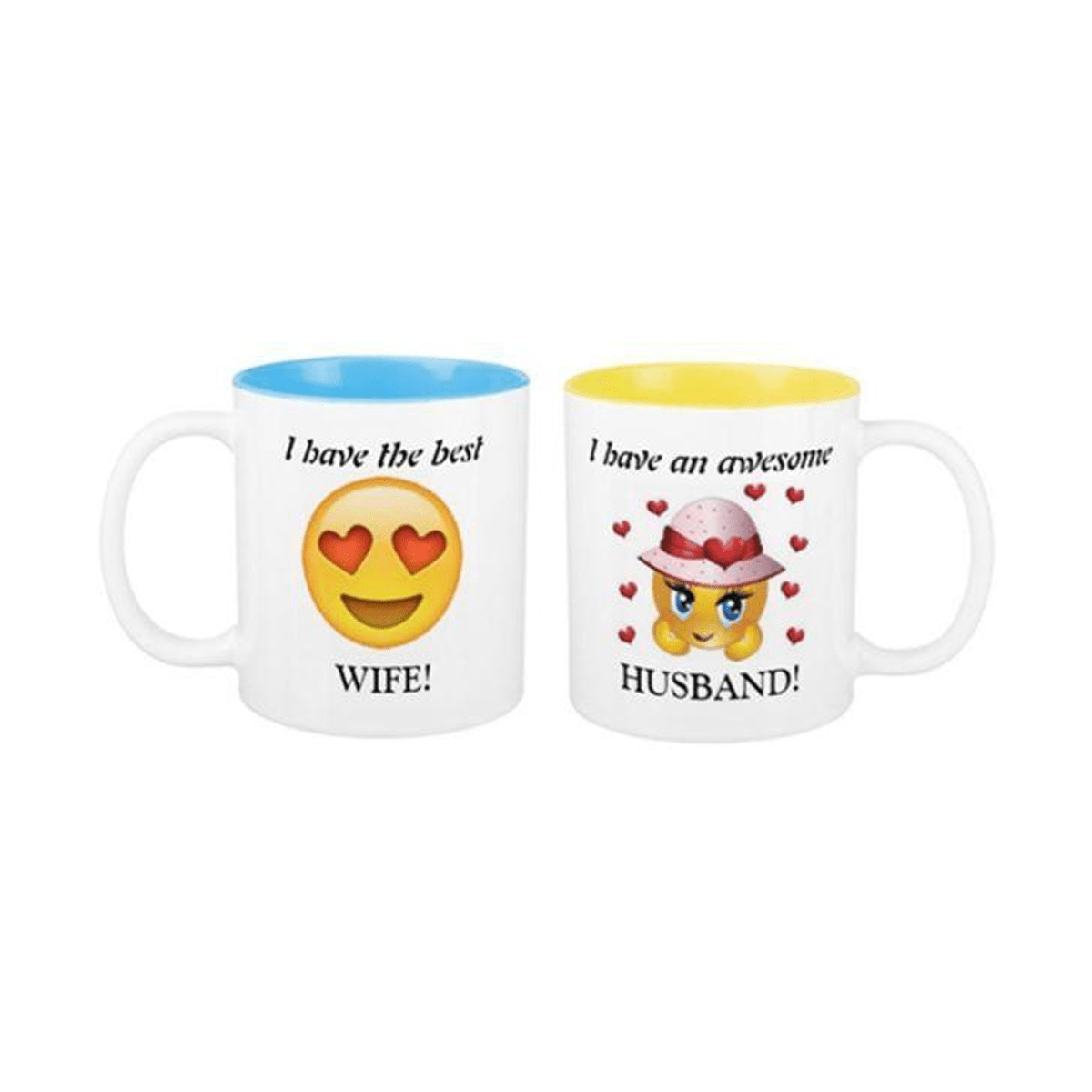 I have the Best Wife, I have an Awesome Husband Two-tone Couple Mugs