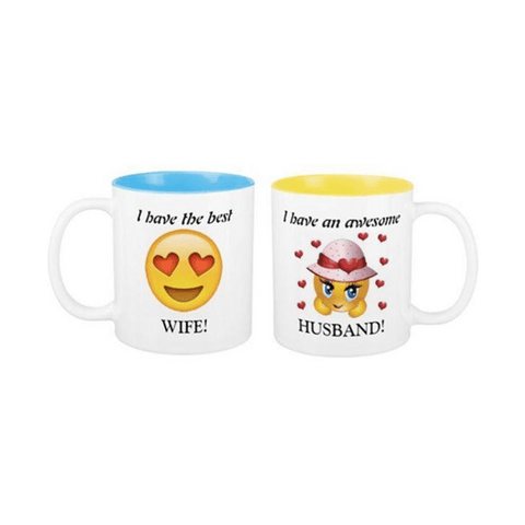 I have the Best Wife, I have an Awesome Husband Two-tone Couple Mugs