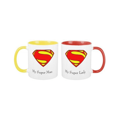 My Superman, My Superlady Inner Rim Couple Mugs
