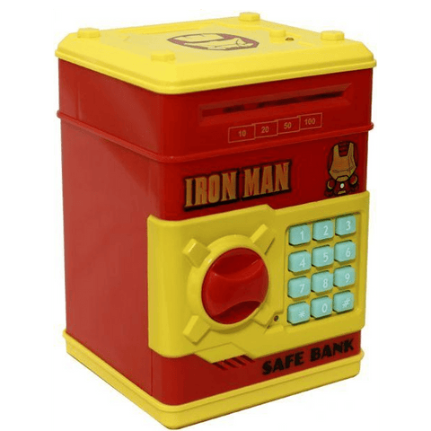 Iron Man Money Safe Mini Electronic ATM Bank Auto Insert Bills