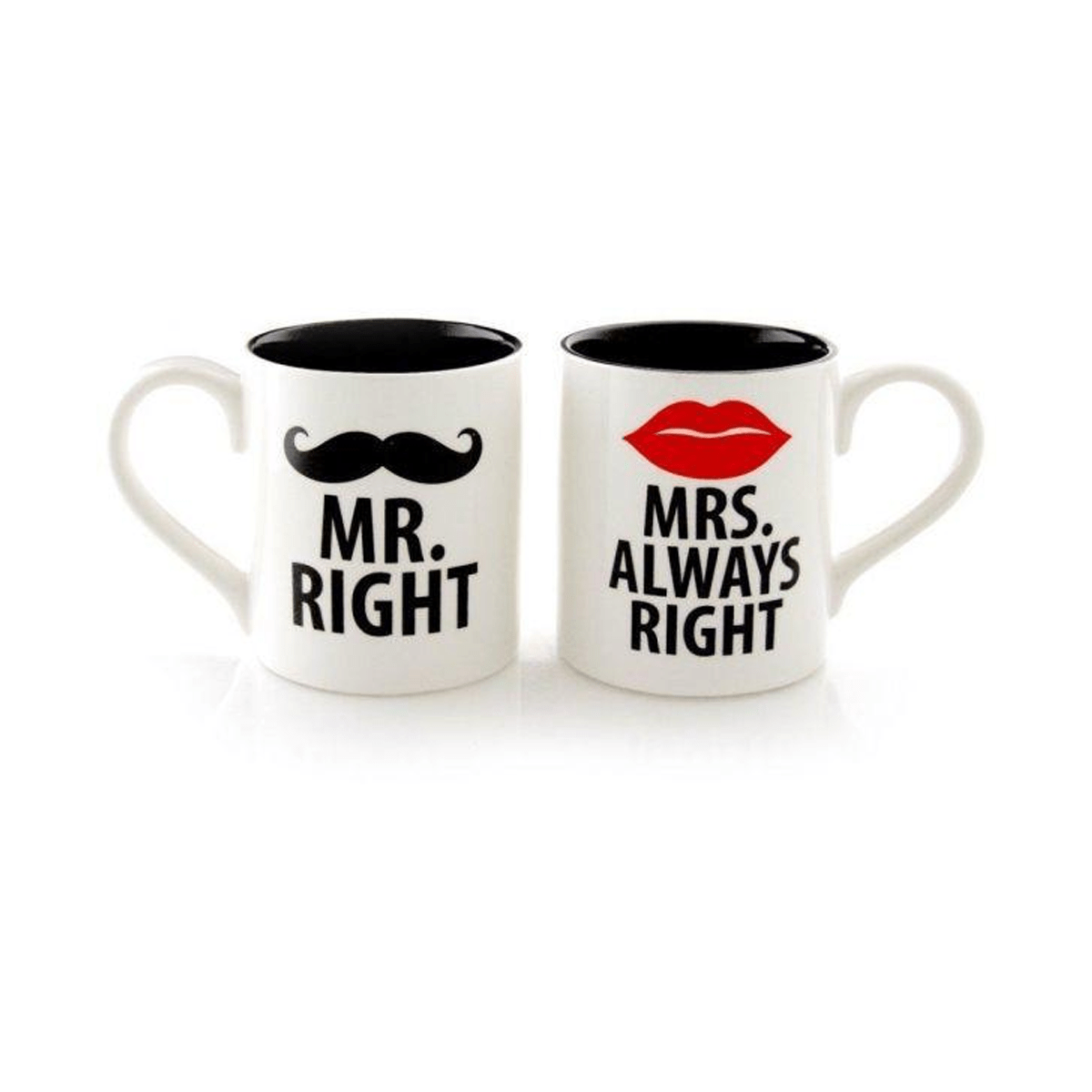 Mr Right  & Mrs Always RightTwo-tone Couple Mug