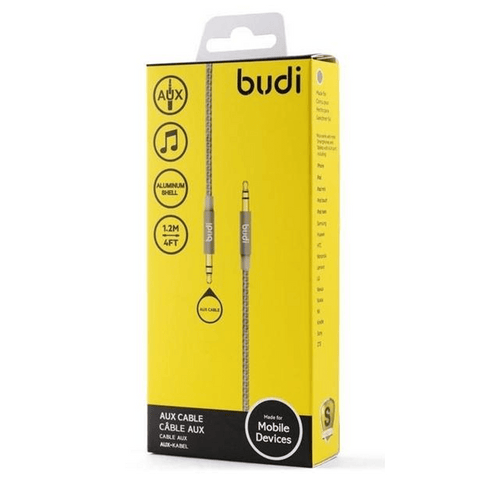 Budi AUX Braided Cable with metal shell Length:1.2m - SquareDubai