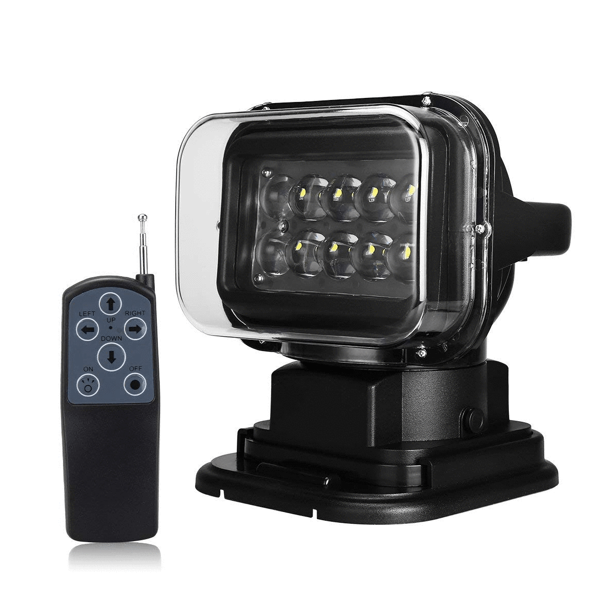 Cree LED Search Light 360 Degree Rotating, Remote Control Work Light, Emergency Light, Garden, Car Light, Home etc - SquareDubai