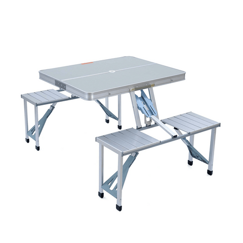 Aluminium Folding Portable Picnic Outdoor Camping Set Table & 4 Chairs BBQ Party - SquareDubai