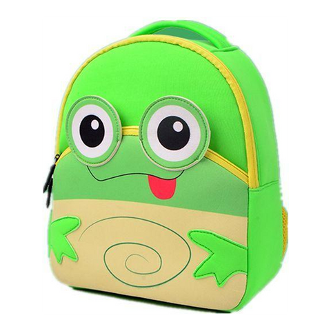 Green Cute School Bag Kindergarten Backpack Animal Neoprene Multicolor
