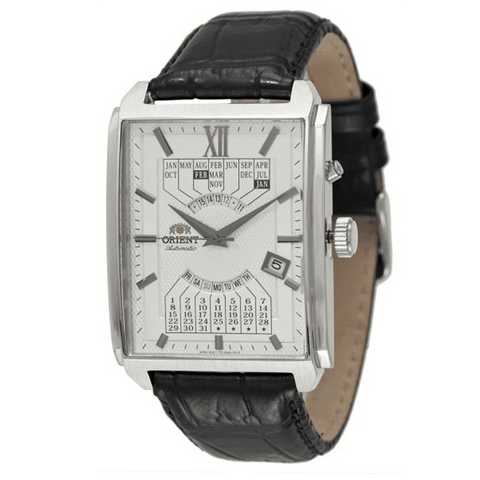 Orient Automatic White Dial Leather Band Watch for Men - FEUAG005