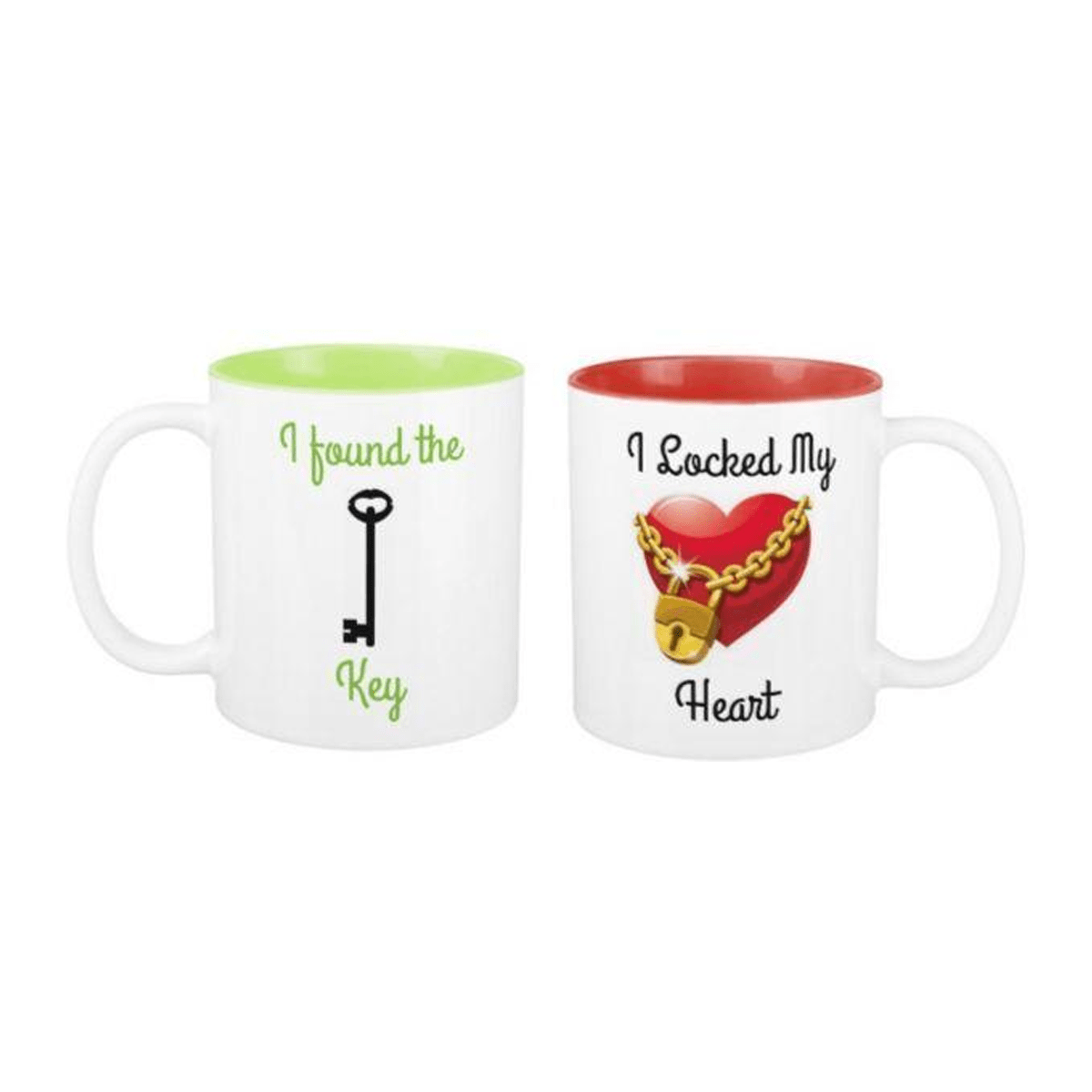 I Found the Key, I locked my Heart Two-tone Couple Mugs