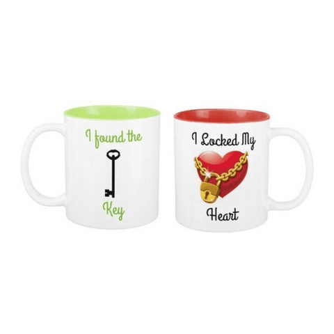 I Found the Key, I locked my Heart Two-tone Couple Mugs