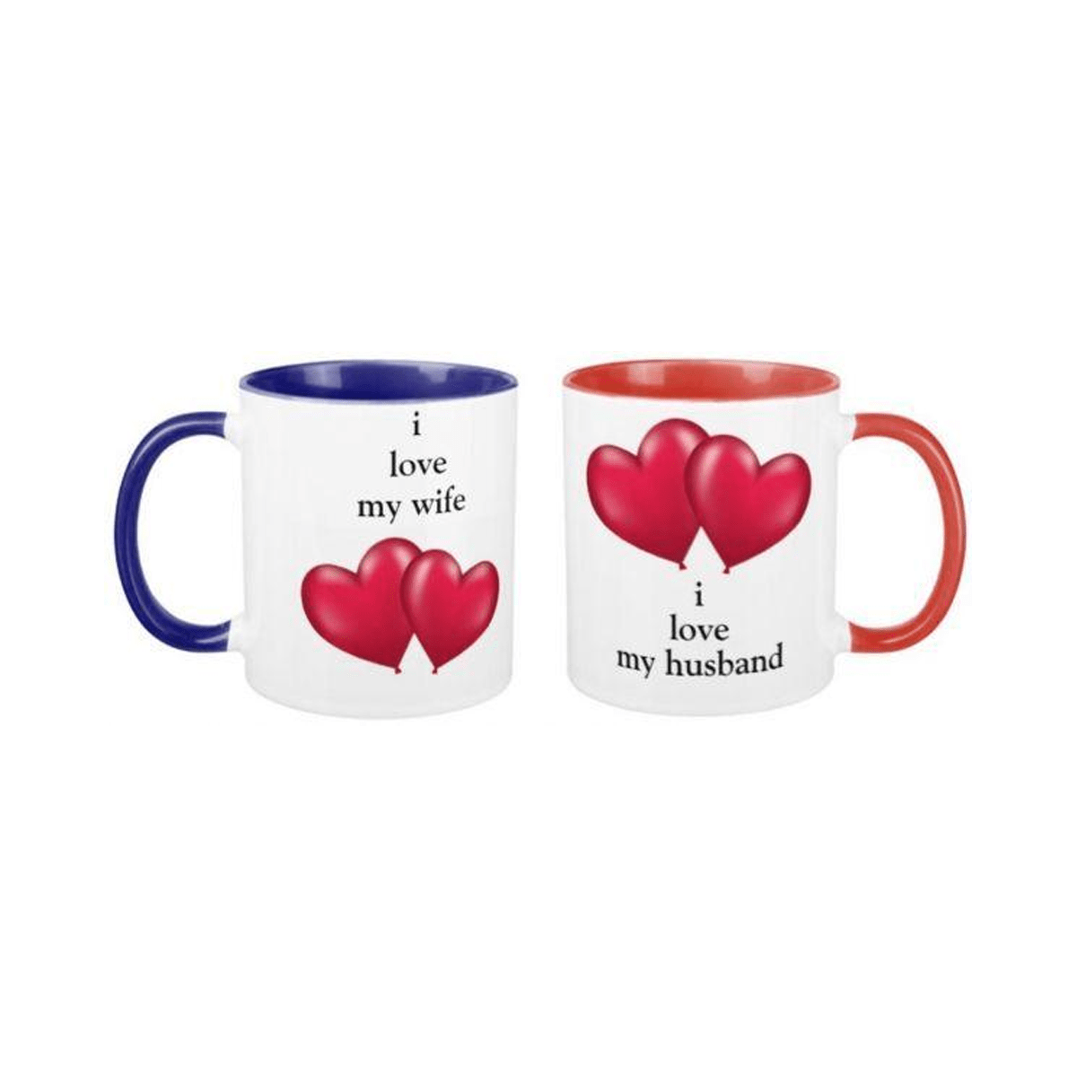 I Love My Wife, husband Inner Rim Couple Mugs