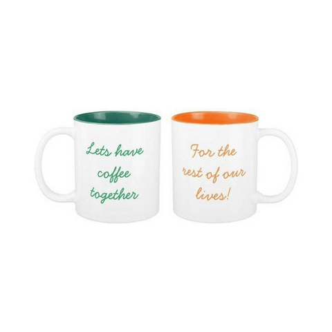 Let's have Coffee together, for the rest of our lives Two-tone Couple Mugs