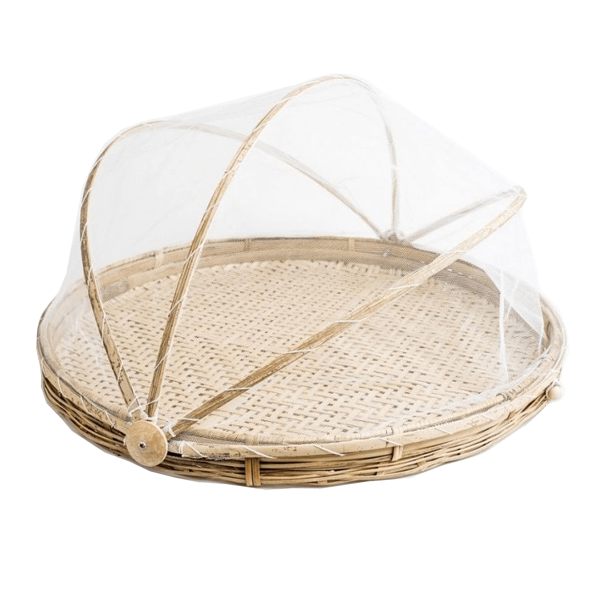 Bamboo Food Tray with Retractable Cover - SquareDubai