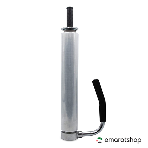 Stretch Film Dispenser for Pallet Wrapping, Silver/Black