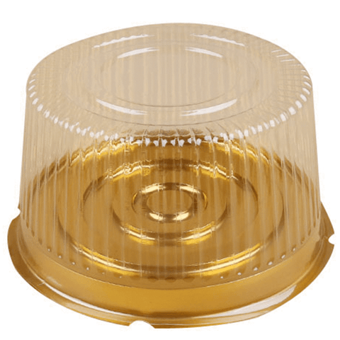 Transparent Bakery Cake Box With Gold Bottom (Pack of 10 Pcs)