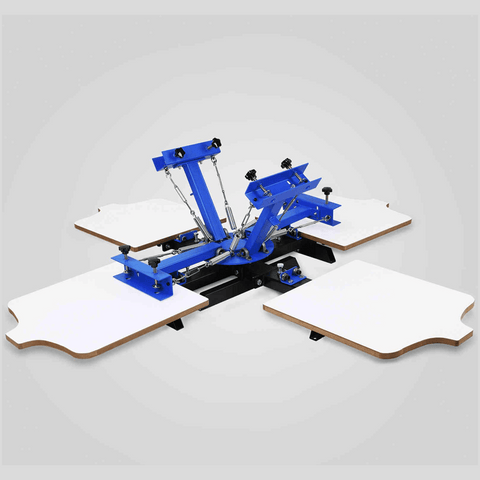 4 Color 4 Station Silk  Screen Printing Machine for T-shirt