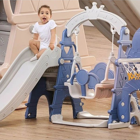Little Angel - Kids Toys Slide And Swing - Blue